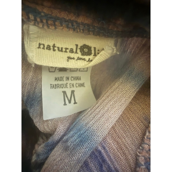 Women's Natural Life Blue Beige Tie-Dye Tiered Maxi Dress M - Picture 4 of 5